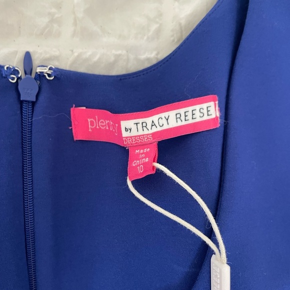 Plenty By Tracy Reese Blue Fit and Flare Flutter Sleeve Dress - Picture 5 of 8